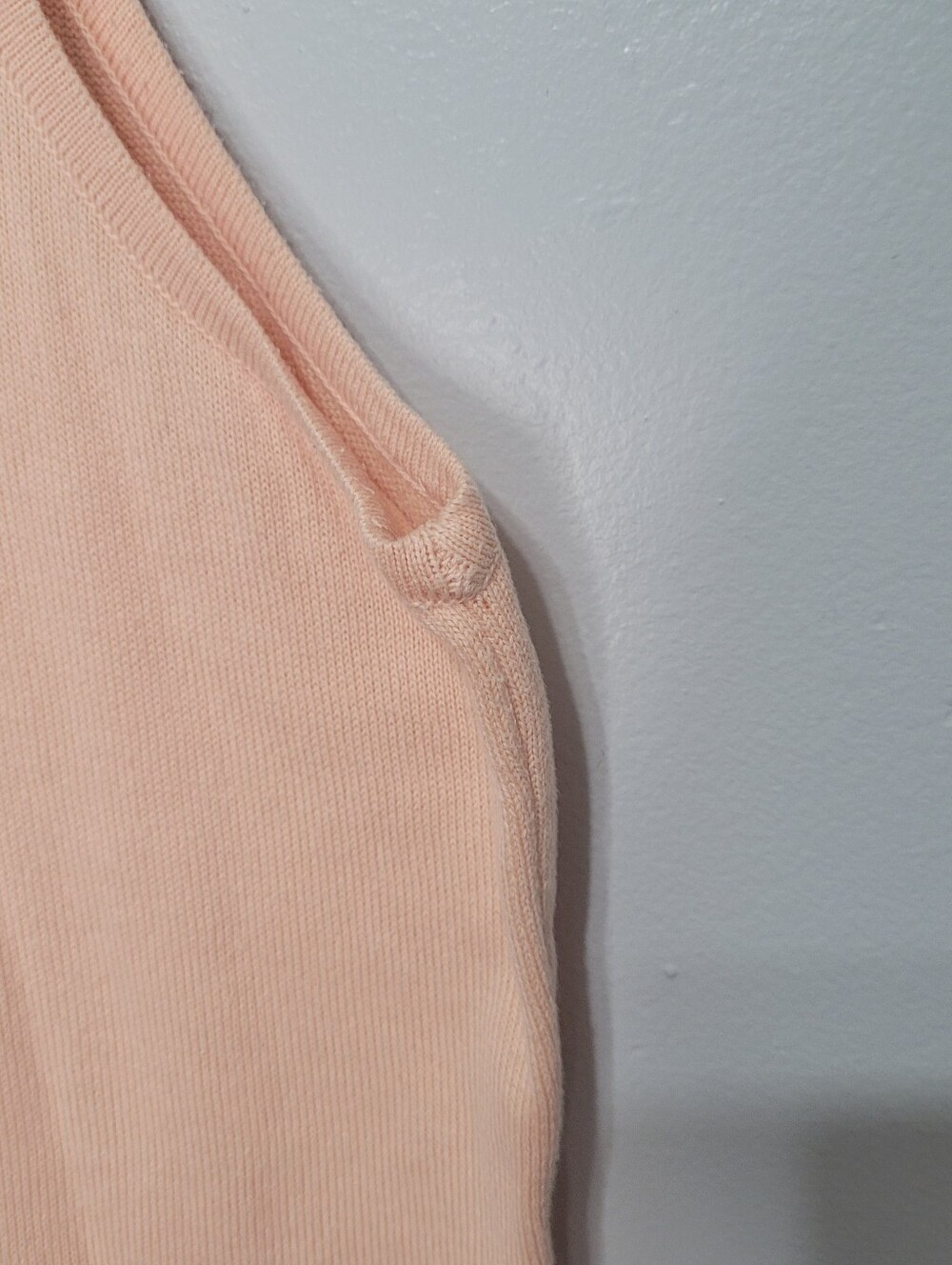 LL Bean Vintage Sleeveless Cotton Knit Tank Top Peach Size L Gorpcore Lite Soft - Picture 4 of 9